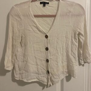 White Button-Up Women's Top